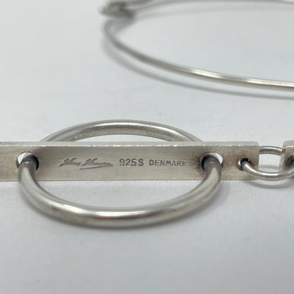Estate Hans Hansen Sterling Silver Neckring with Five Rings