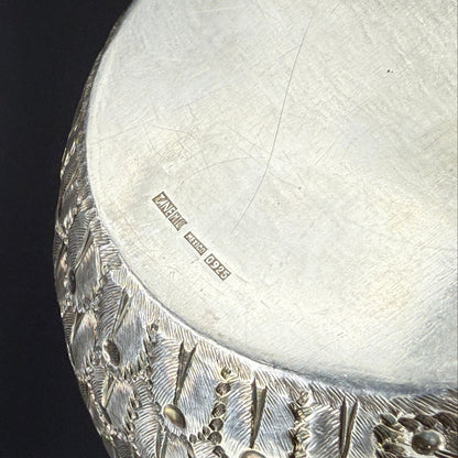 Estate Sterling Silver Swan Pair Cachepot