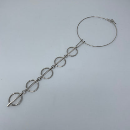 Estate Hans Hansen Sterling Silver Neckring with Five Rings