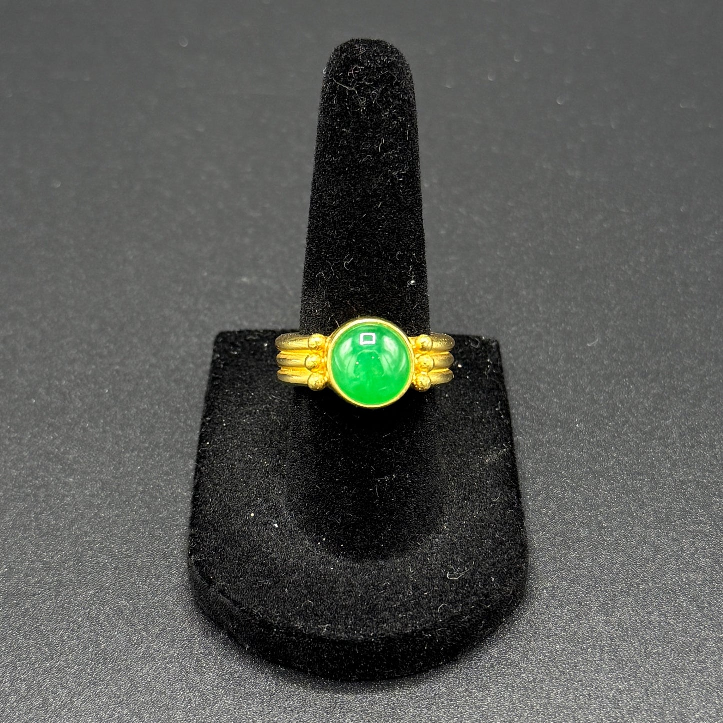 Estate Jadeite 22Kt Gold Ring by Peter Indorf