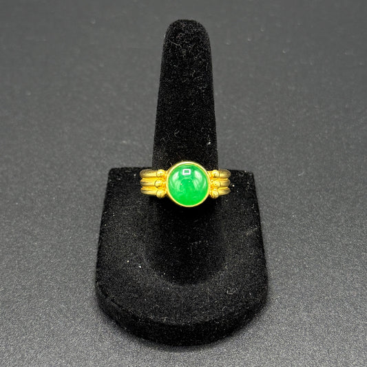 Estate Jadeite 22Kt Gold Ring by Peter Indorf