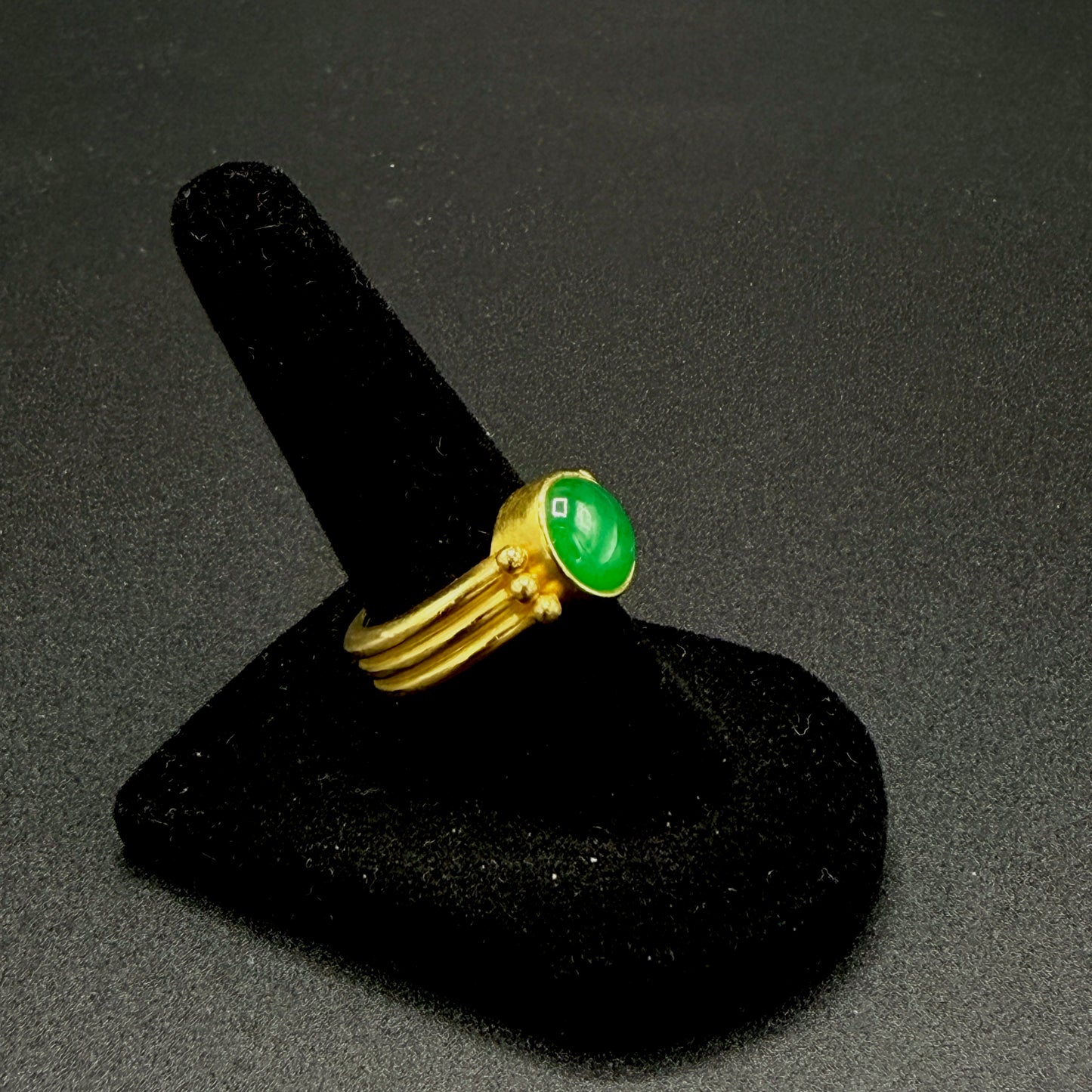 Estate Jadeite 22Kt Gold Ring by Peter Indorf