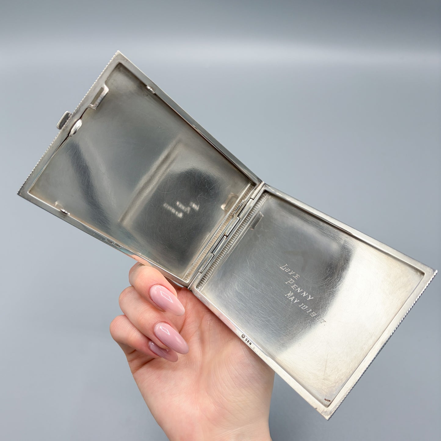 Georg Jensen Sterling Silver Large Cigarette Box No. 284B by Jorgen Jensen