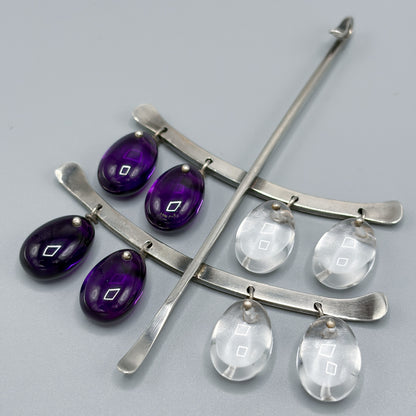 Estate Georg Jensen Sterling Silver Neck Ring and Pendant by Torun No.169/135