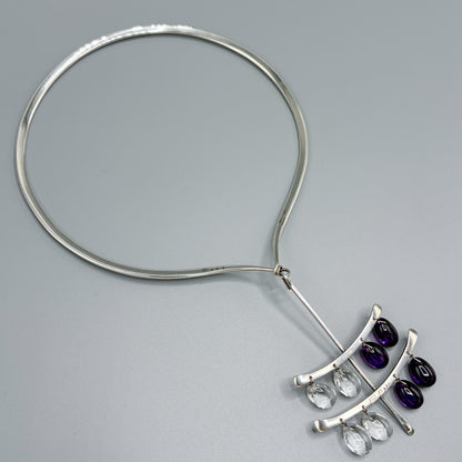 Estate Georg Jensen Sterling Silver Neck Ring and Pendant by Torun No.169/135