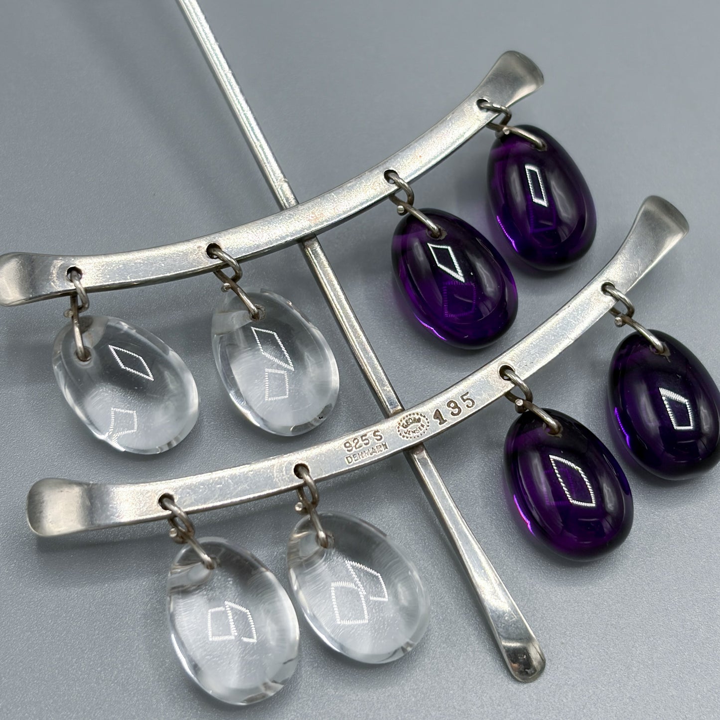 Estate Georg Jensen Sterling Silver Neck Ring and Pendant by Torun No.169/135