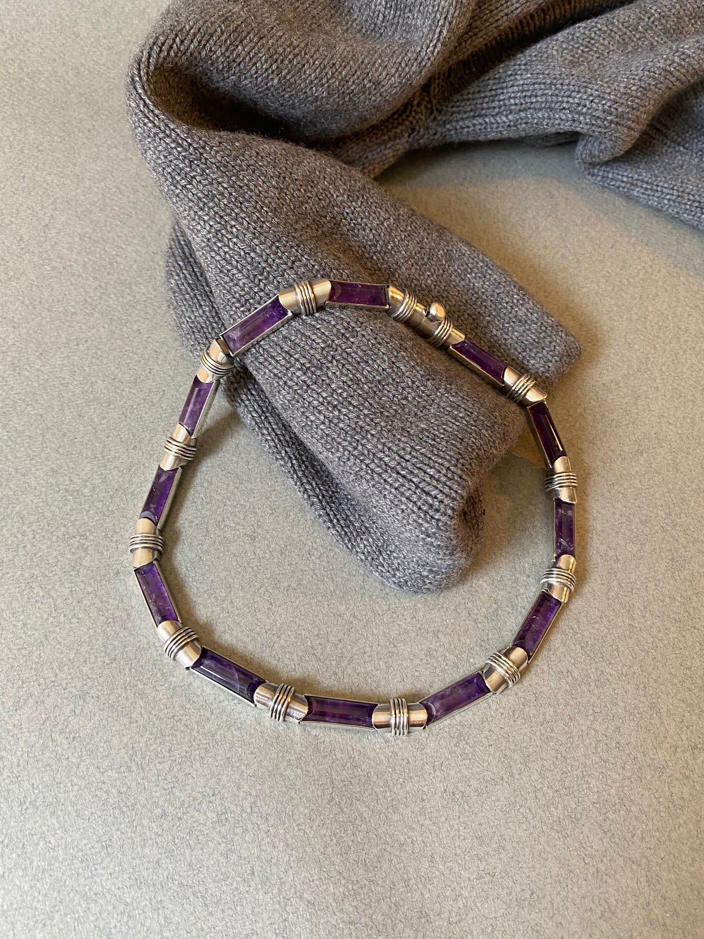 Antonio Pineda Sterling Silver and Amethyst Necklace