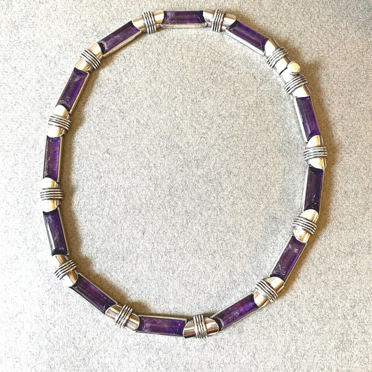 Antonio Pineda Sterling Silver and Amethyst Necklace