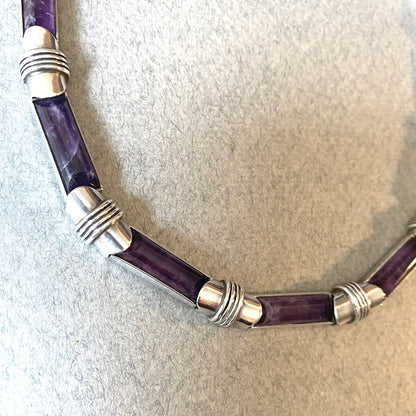 Antonio Pineda Sterling Silver and Amethyst Necklace