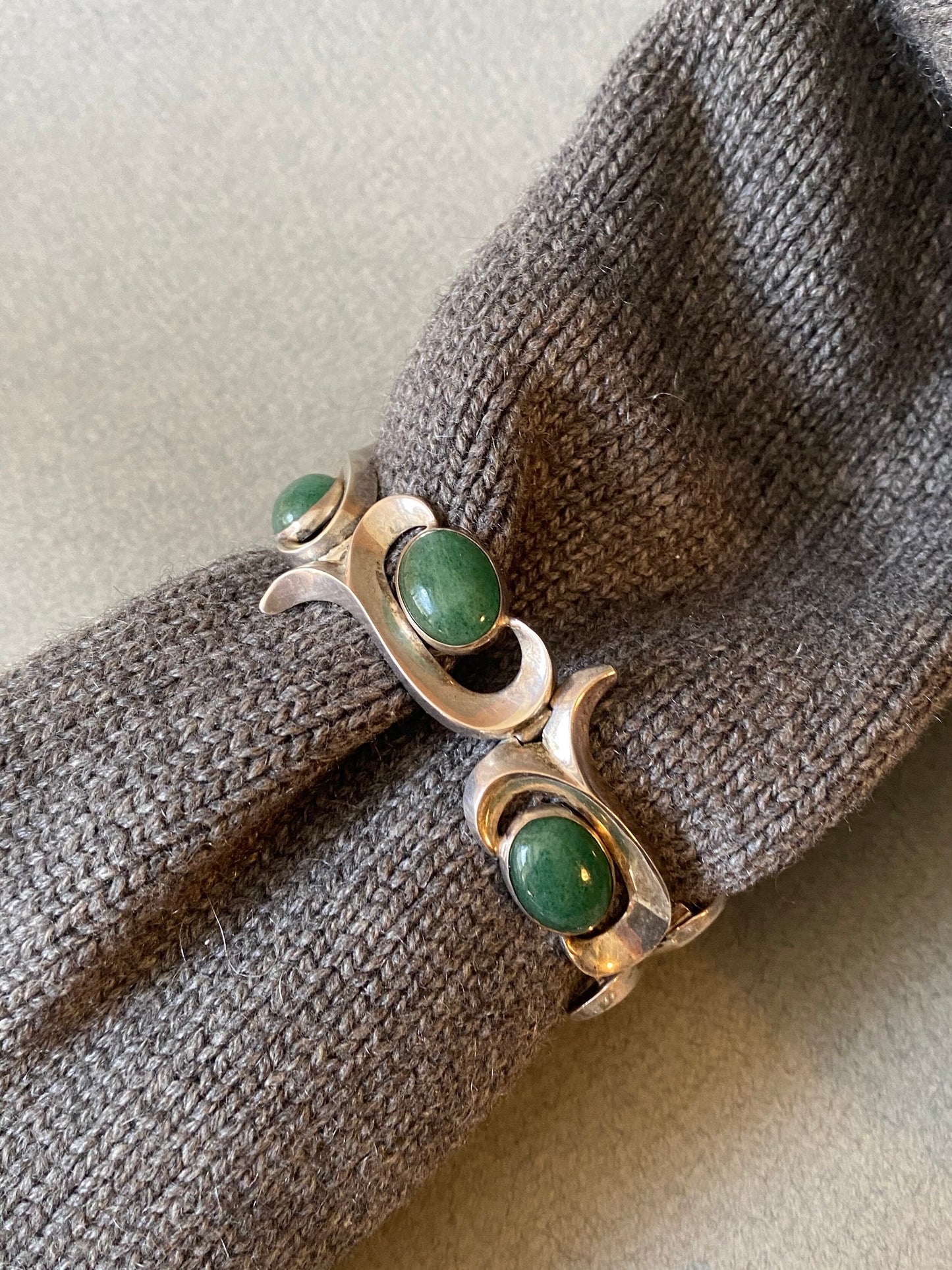 Antonio Pineda Sterling Silver and Aventurine Quartz Bracelet