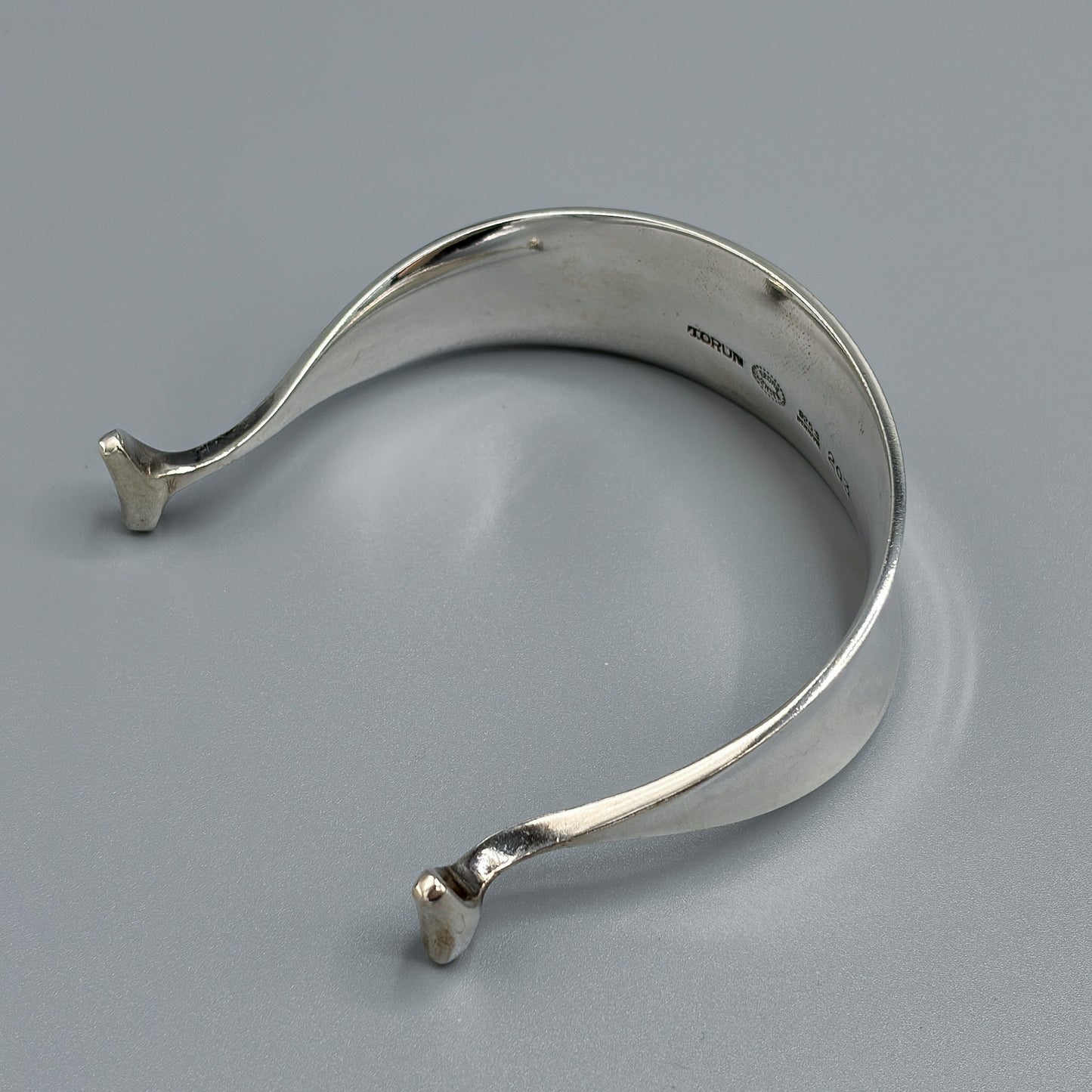 Vintage Georg Jensen Sterling Silver Smokey Rutilated Quartz Bangle No 203 by Vivianna Torun