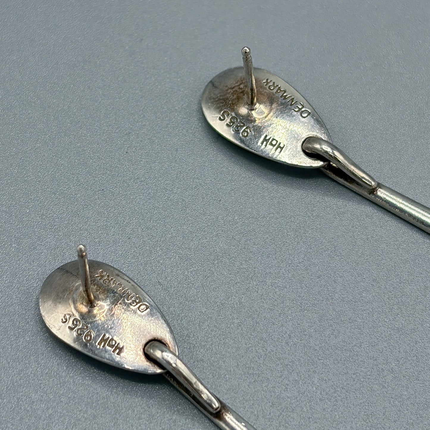 Estate Hans Hansen Sterling Silver Drop Earrings by Karl Gustav Hansen