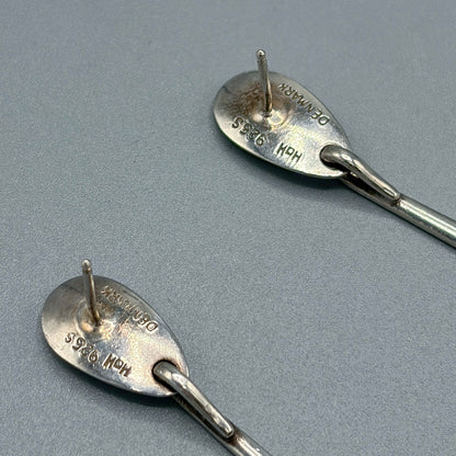 Estate Hans Hansen Sterling Silver Drop Earrings by Karl Gustav Hansen