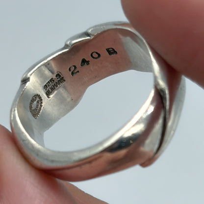 Georg Jensen Sterling Silver and 18K Ring by Ole Kortzeau No.240B