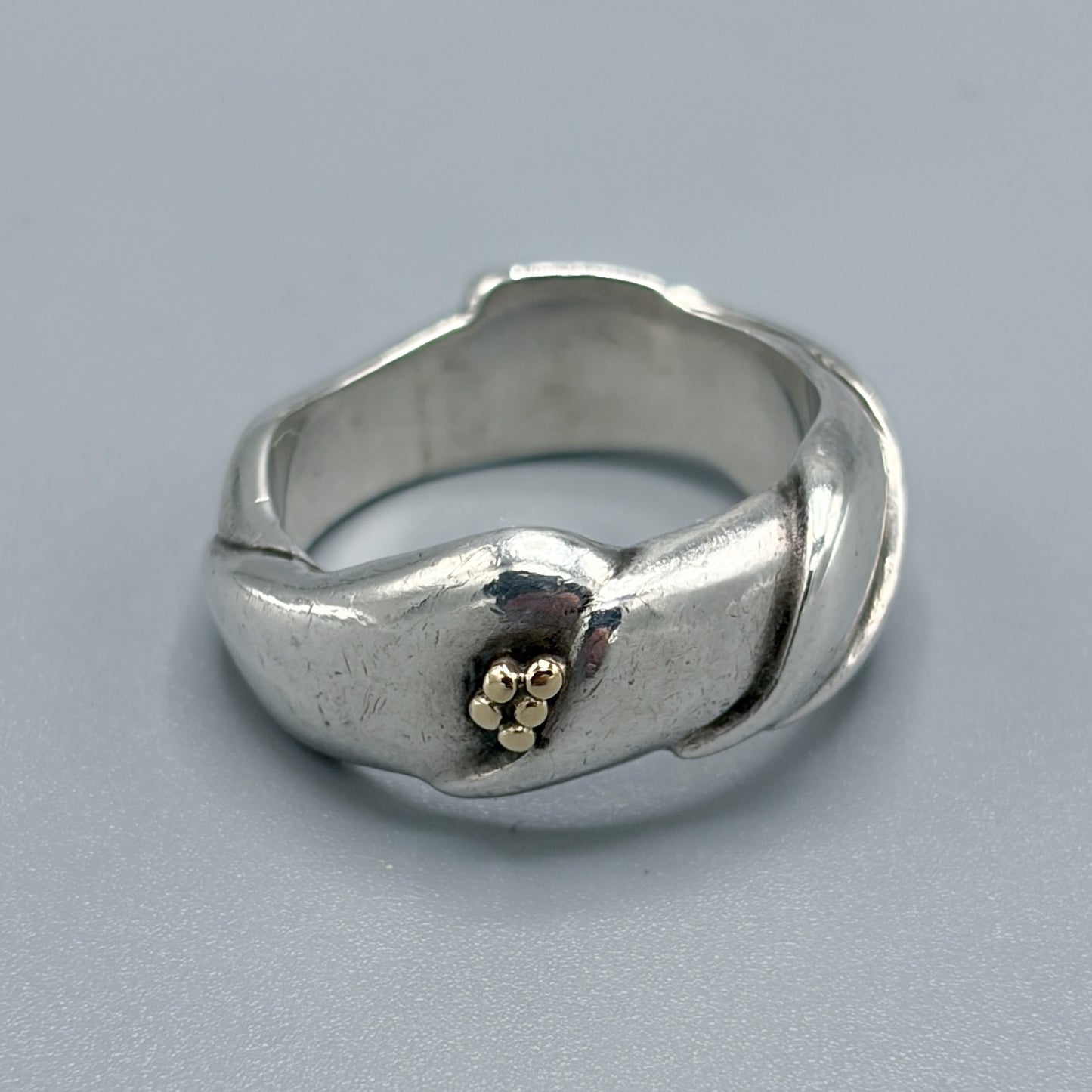 Georg Jensen Sterling Silver and 18K Ring by Ole Kortzeau No.240B