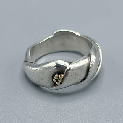 Georg Jensen Sterling Silver and 18K Ring by Ole Kortzeau No.240B