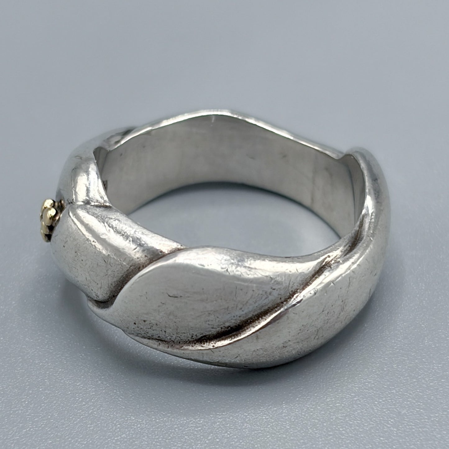 Georg Jensen Sterling Silver and 18K Ring by Ole Kortzeau No.240B