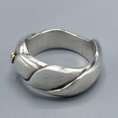 Georg Jensen Sterling Silver and 18K Ring by Ole Kortzeau No.240B