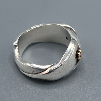 Georg Jensen Sterling Silver and 18K Ring by Ole Kortzeau No.240B