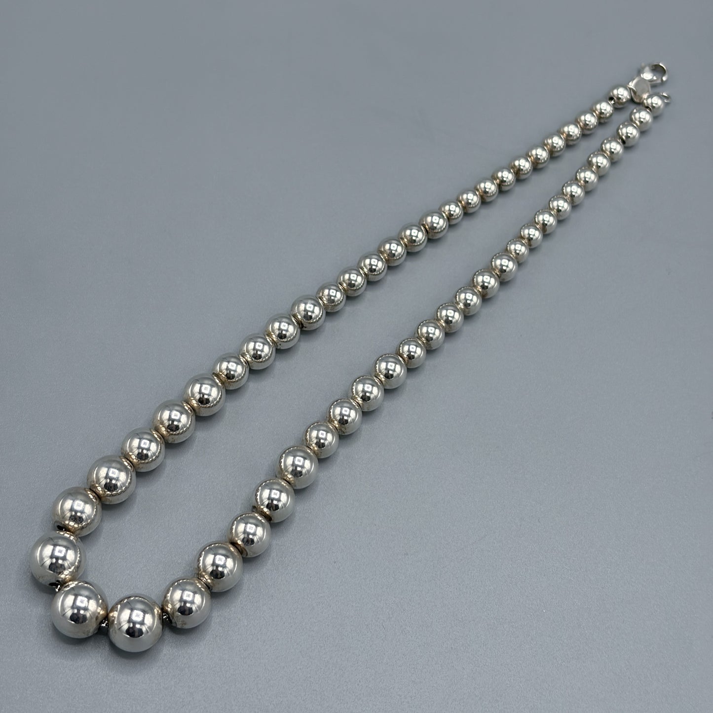 Estate Tiffany & Co. Sterling Silver Graduated Beaded Necklace