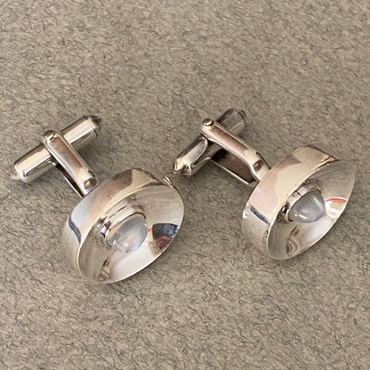 Antonio Pineda Sterling Silver and Moonstone Cufflinks