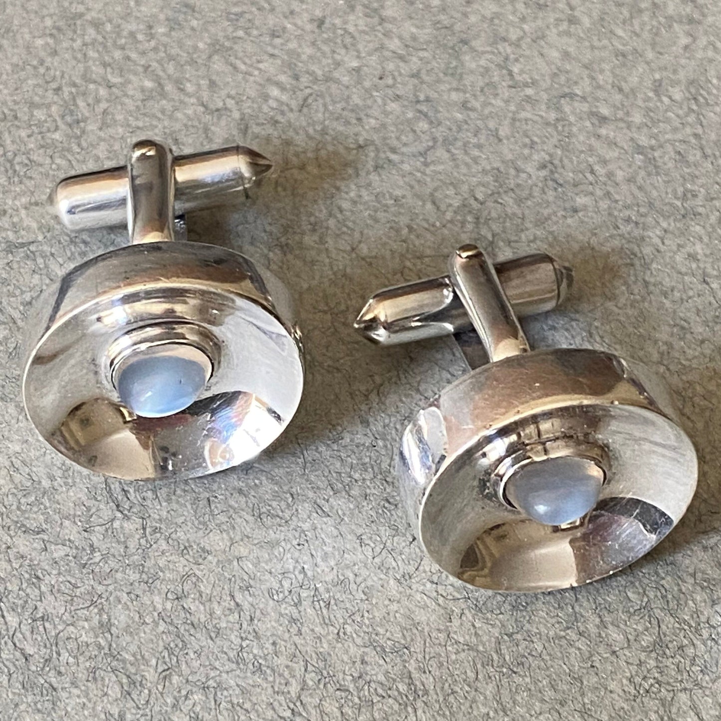 Antonio Pineda Sterling Silver and Moonstone Cufflinks