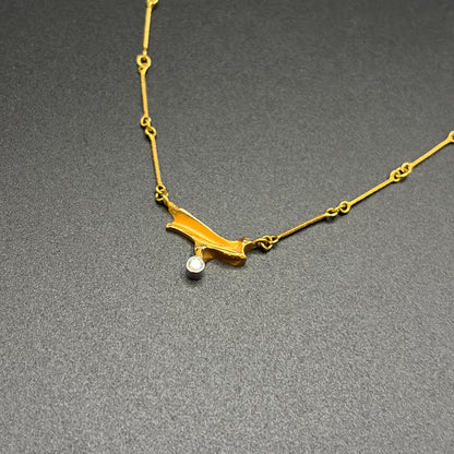 Estate 18K, Diamond Handmade Necklace by Lapponia , Designed by Björn Weckström