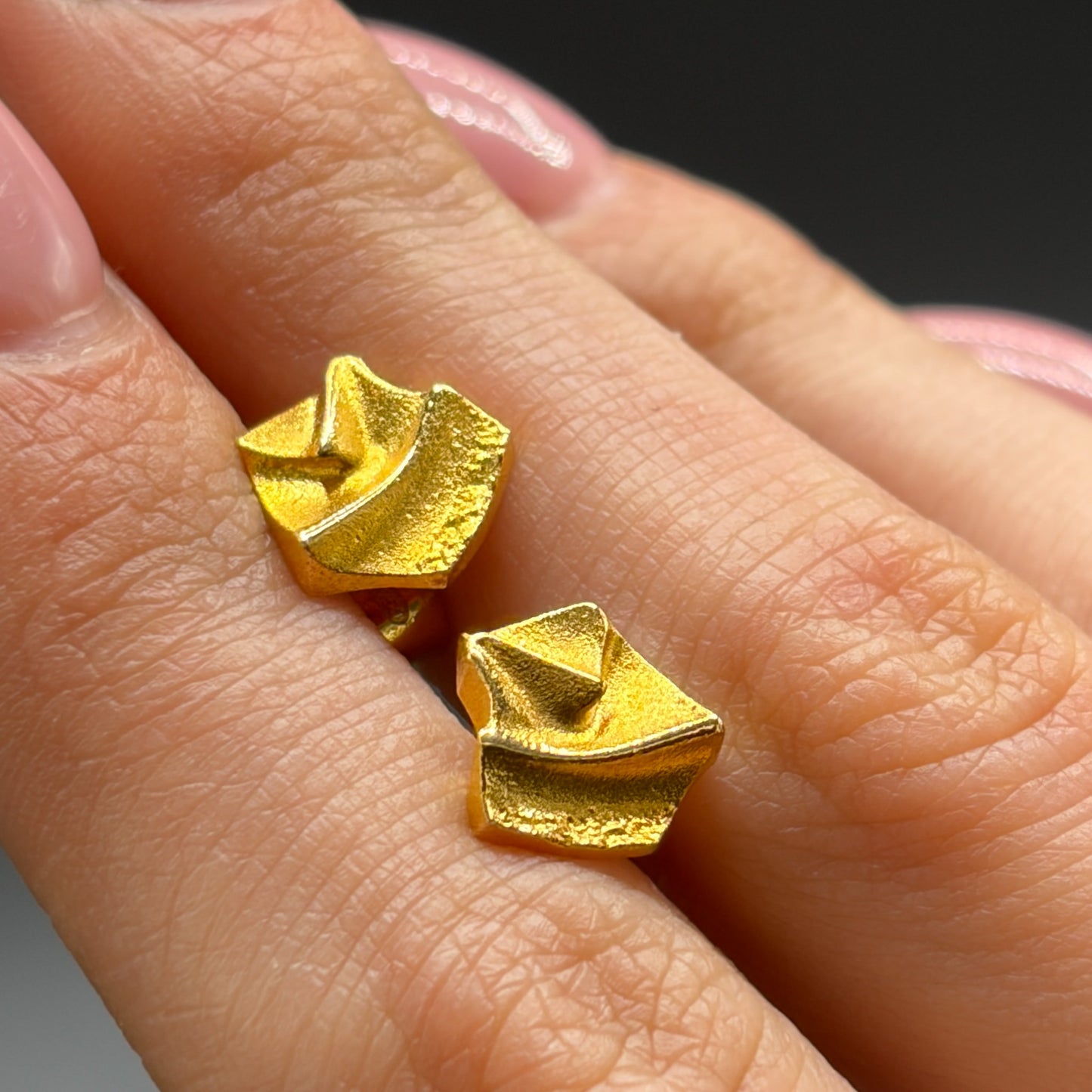 Estate 18K, Handmade Iceblock Earrings by Lapponia, Designed by Björn Weckström