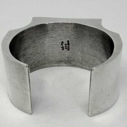 Estate Sterling Silver Large Rectangular Open Cuff