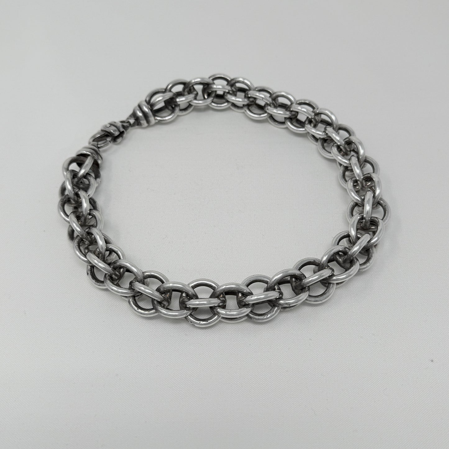 Italian Sterling Silver Large Open Oversized Link Chain Necklace