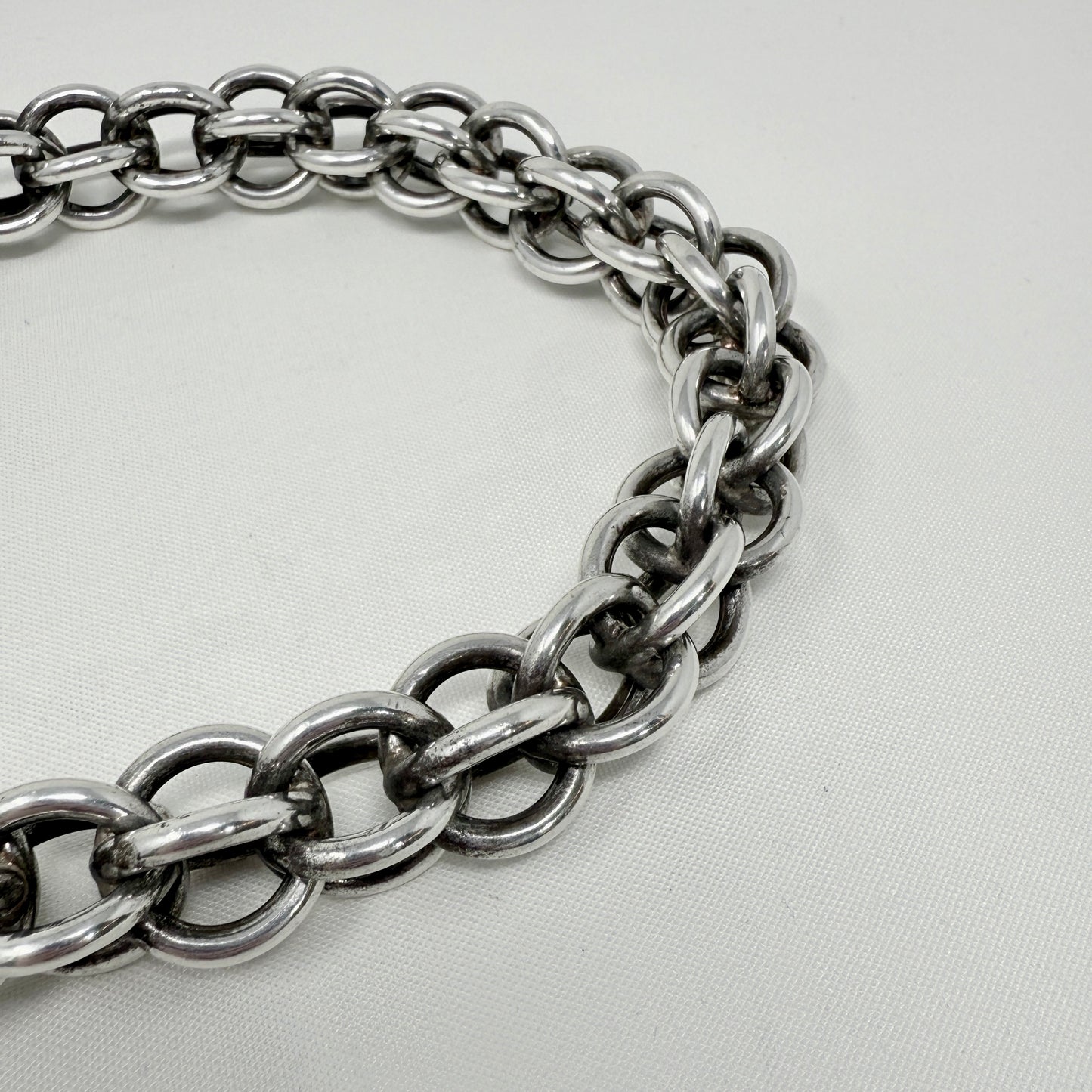 Italian Sterling Silver Large Open Oversized Link Chain Necklace