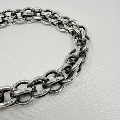Italian Sterling Silver Large Open Oversized Link Chain Necklace