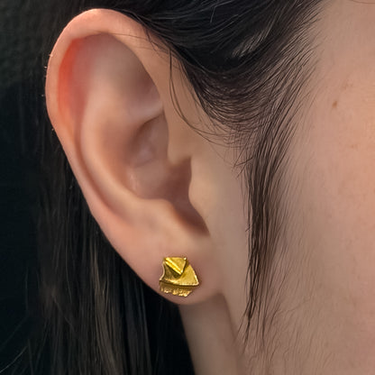 Estate 18K, Handmade Iceblock Earrings by Lapponia, Designed by Björn Weckström
