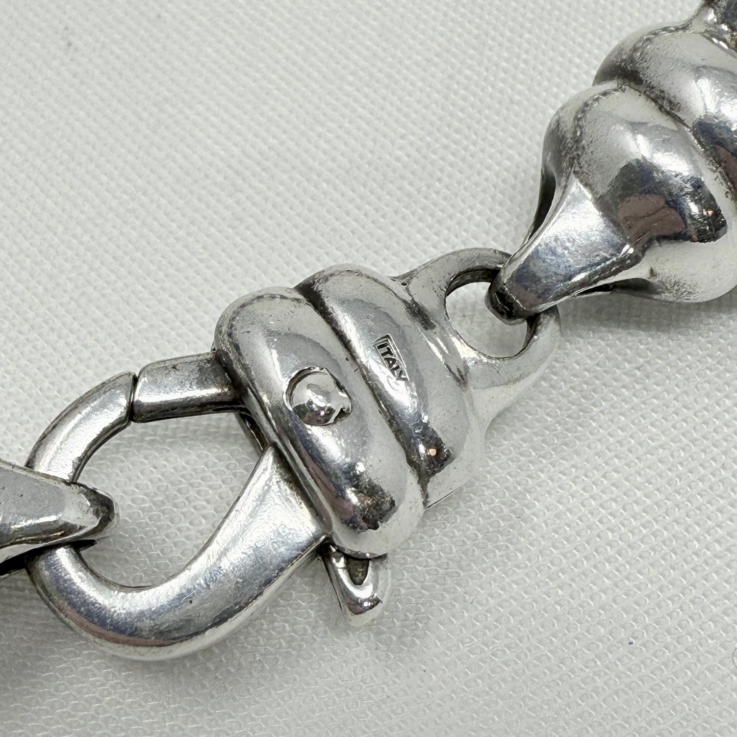 Italian Sterling Silver Large Open Oversized Link Chain Necklace