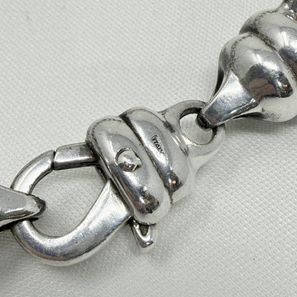 Italian Sterling Silver Large Open Oversized Link Chain Necklace