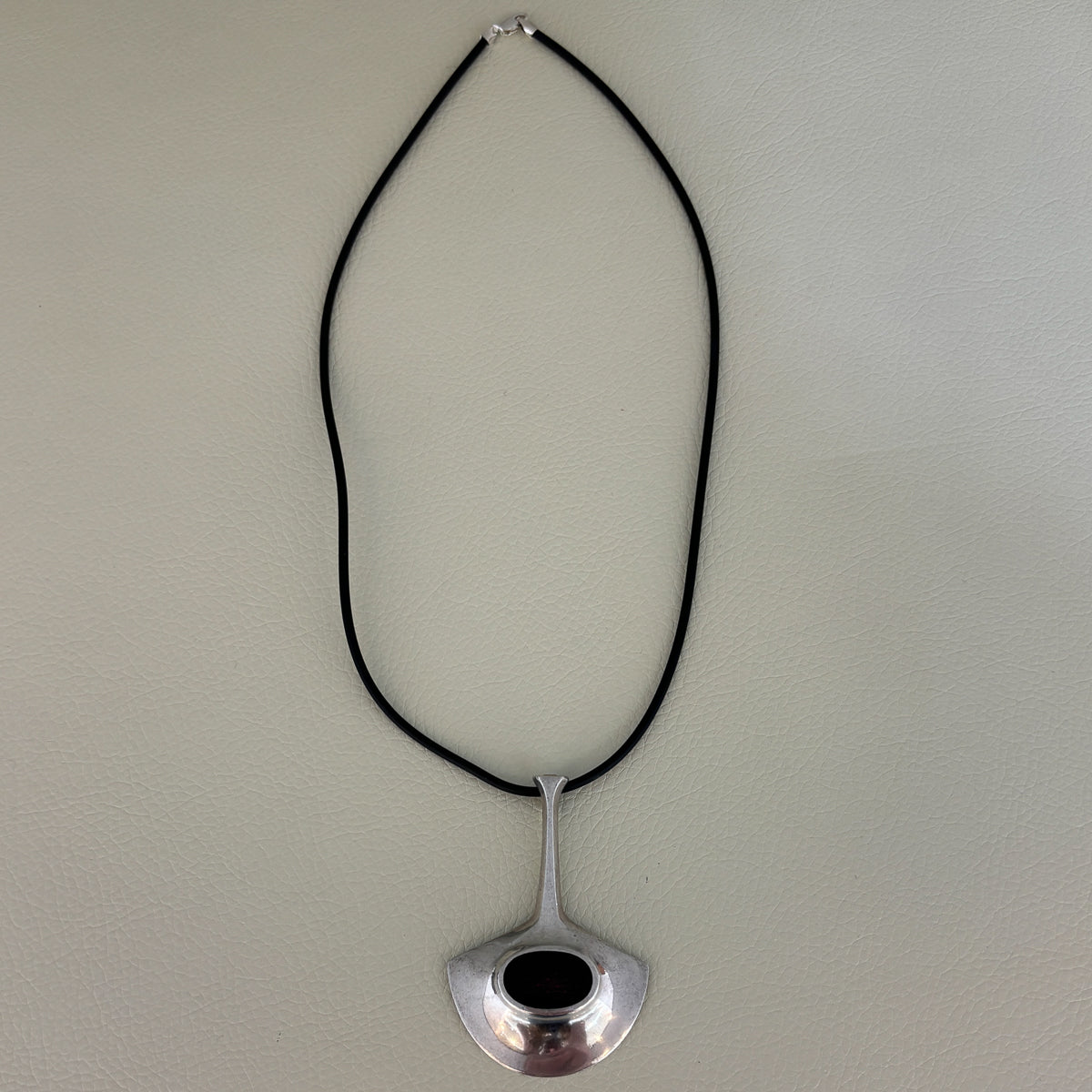 Estate David Andersen Sterling Silver & Purple Enamel Pendant by