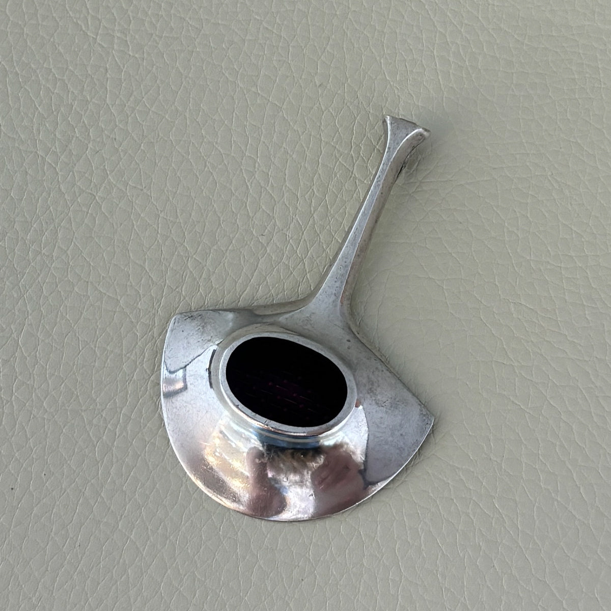 Estate David Andersen Sterling Silver & Purple Enamel Pendant by