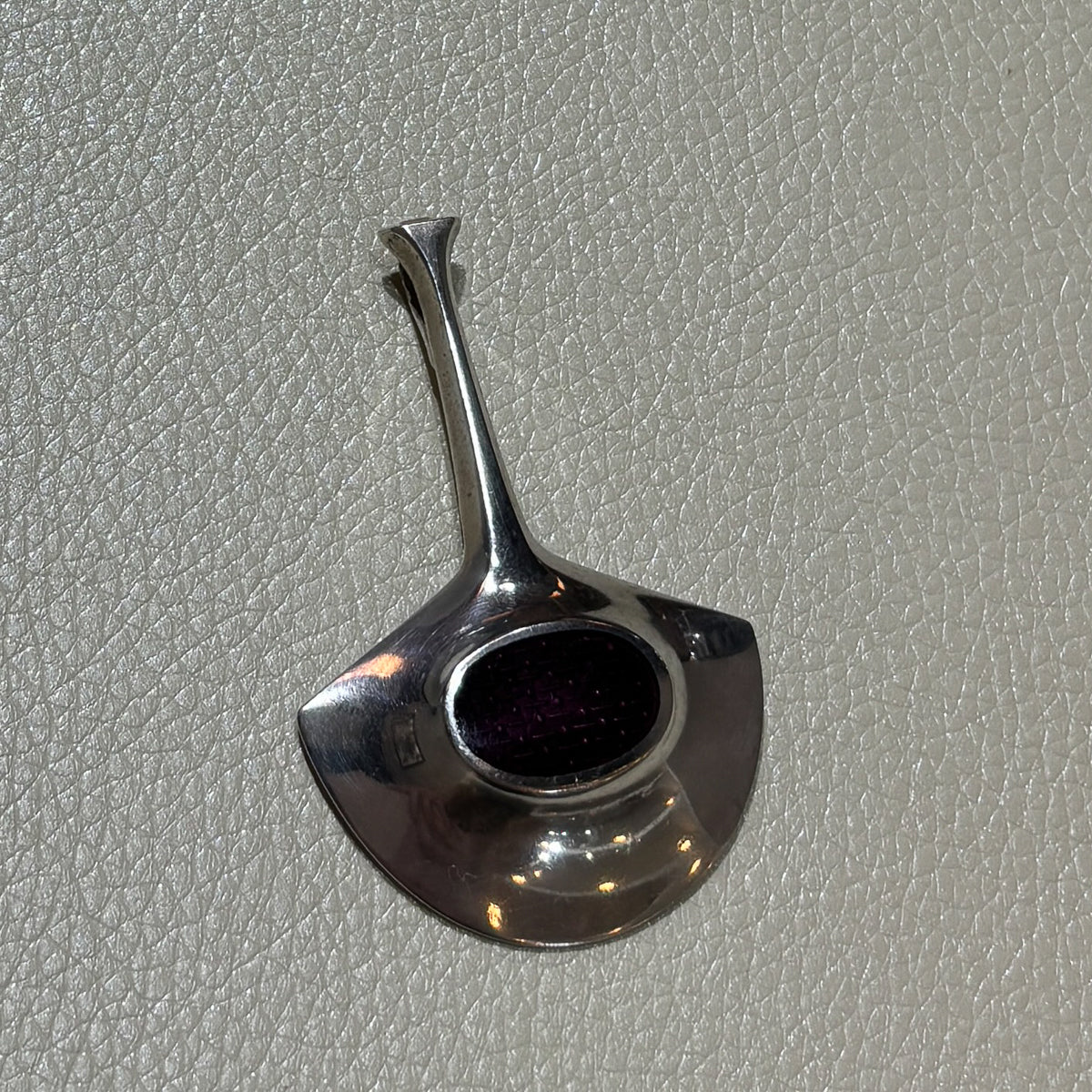 Estate David Andersen Sterling Silver & Purple Enamel Pendant by