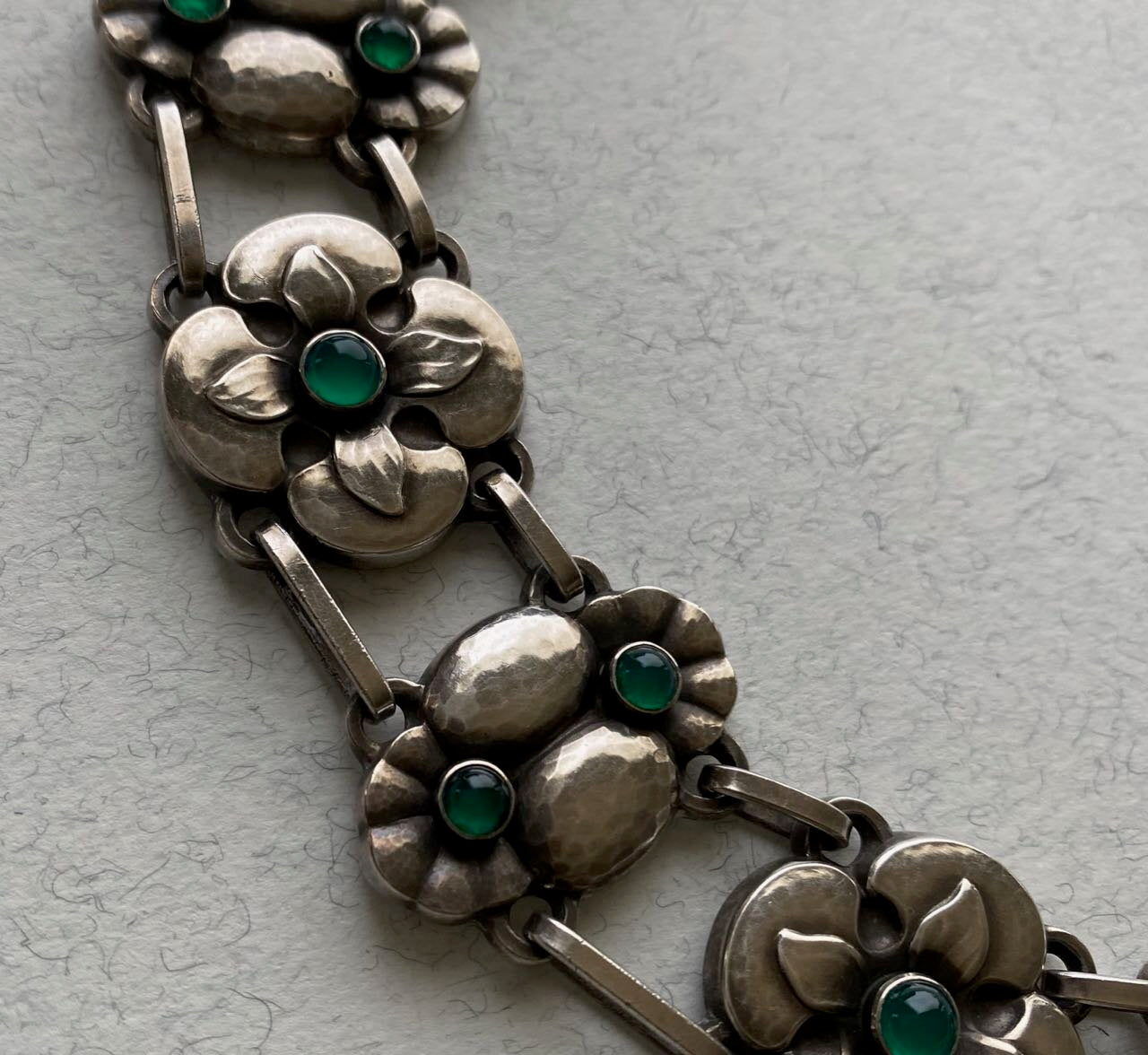 Georg Jensen Necklace No 25 with Green Chrysoprase