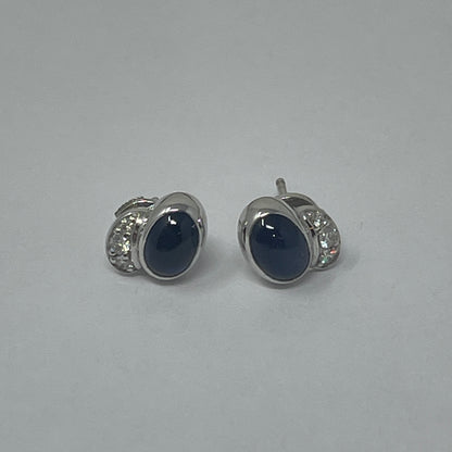 Georg Jensen 18K White Gold "Carnival" Sapphire Earrings with Diamonds