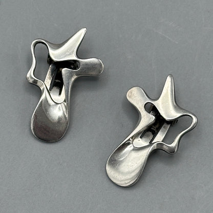Estate Georg Jensen Sterling Silver "Splash" Earrings by Henning Koppel No 118