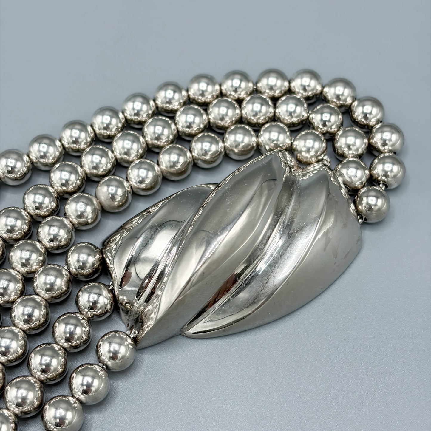 Estate Sterling Silver 3 Strand Necklace by Von Musulin