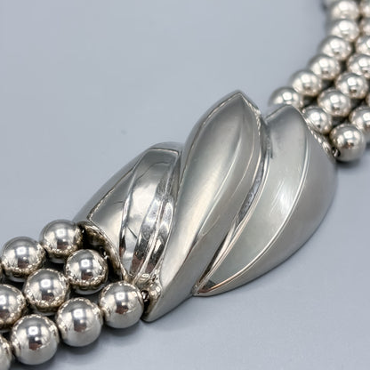 Estate Sterling Silver 3 Strand Necklace by Von Musulin