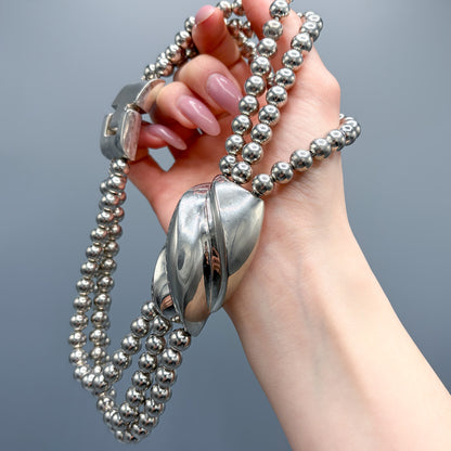 Estate Sterling Silver 3 Strand Necklace by Von Musulin