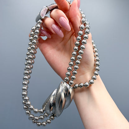 Estate Sterling Silver 3 Strand Necklace by Von Musulin