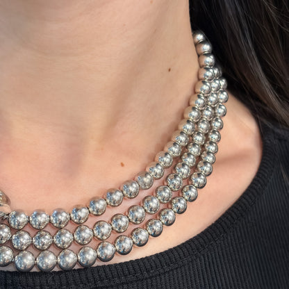Estate Sterling Silver 3 Strand Necklace by Von Musulin