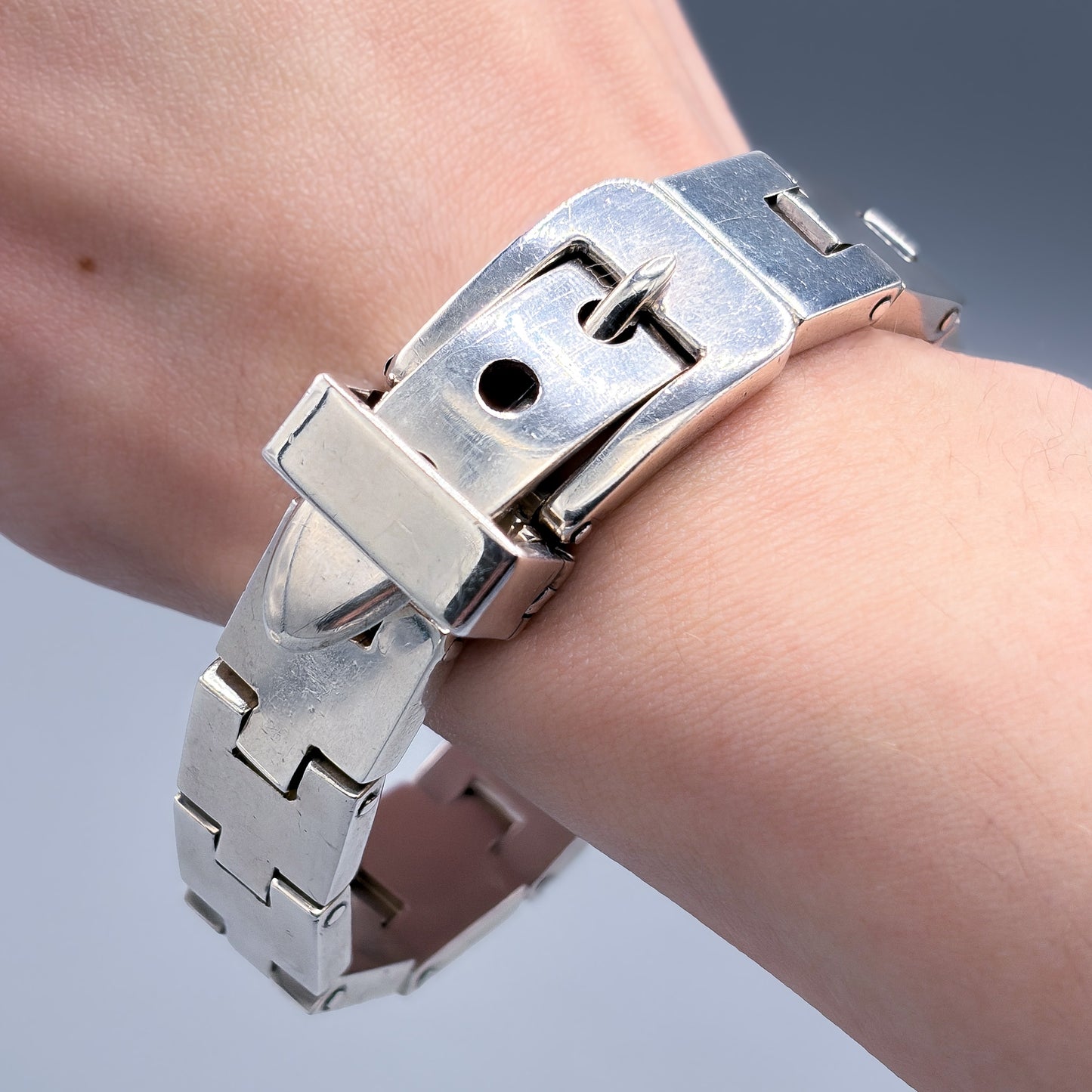 Estate Sterling Silver Buckle Bracelet by William Spratling