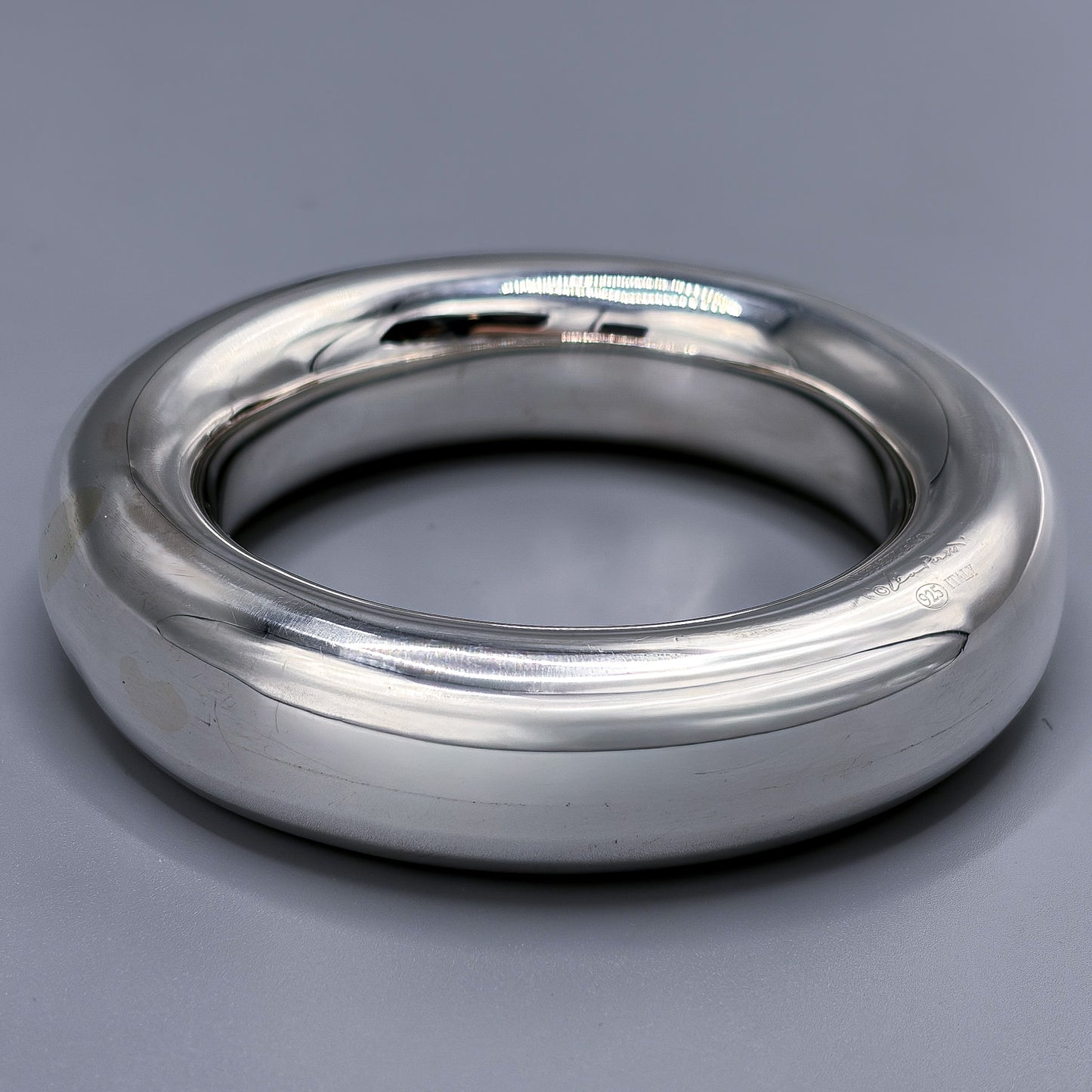 Estate Sterling Silver Tiffany Doughnut Bangle C. 2000