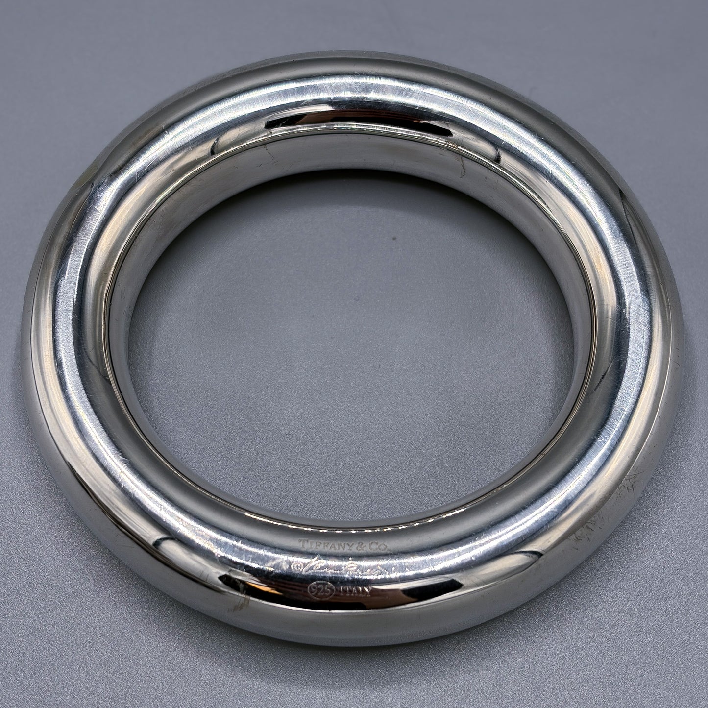Estate Sterling Silver Tiffany Doughnut Bangle C. 2000