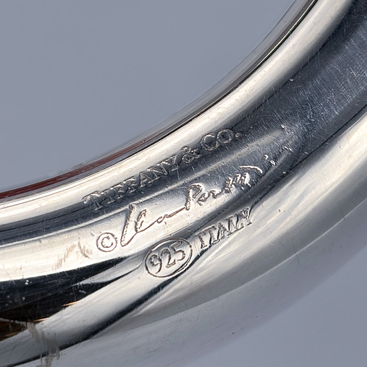 Estate Sterling Silver Tiffany Doughnut Bangle C. 2000
